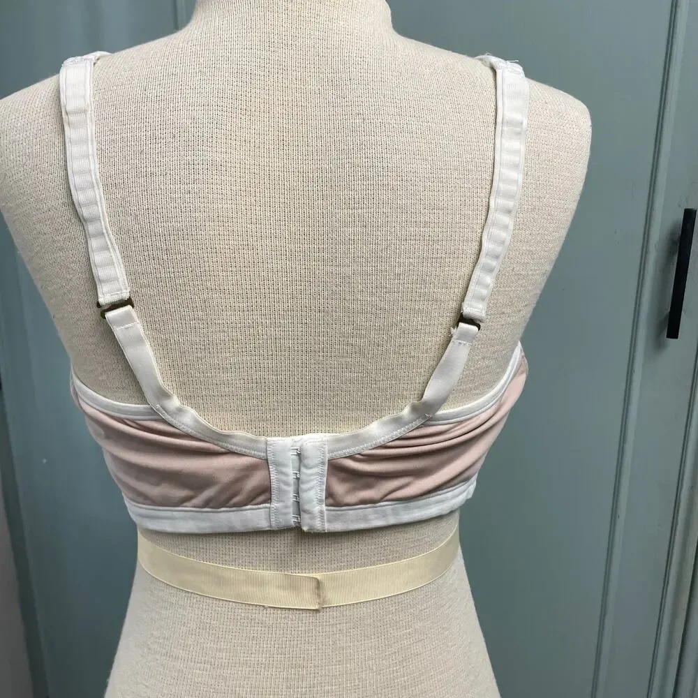 Natori Yogi Back Close Bra 38DDD Lined Convertible Sports Bra Mocha Ivory - Picture 2 of 5